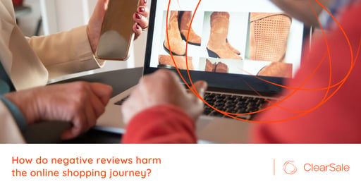 How do negative reviews harm the online shopping journey?
